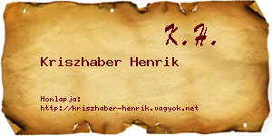 Kriszhaber Henrik névjegykártya